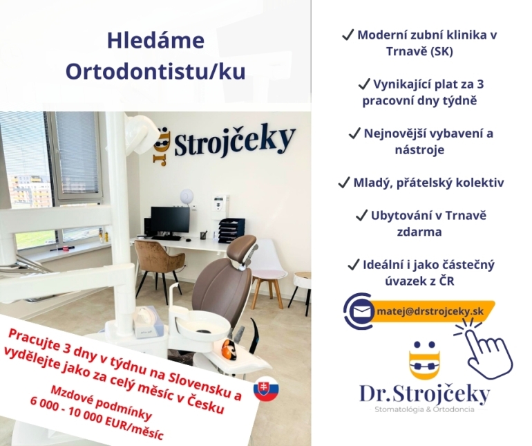 Ortodontista/Ortodontistka – 3 pracovní dny týdně, nadstanda Ortodontista/Ortodontistka – 3 pracovní dny týdně, nadstanda