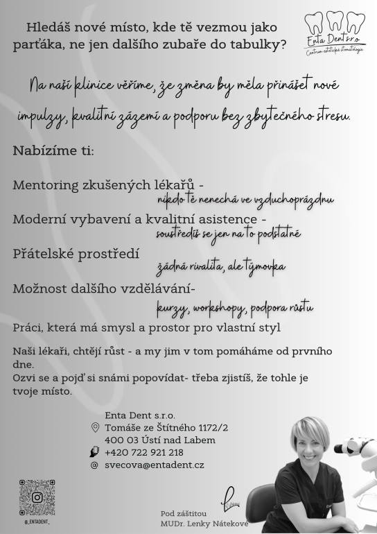 Hledáme zubního lékaře (vhodné i pro absolventy) 