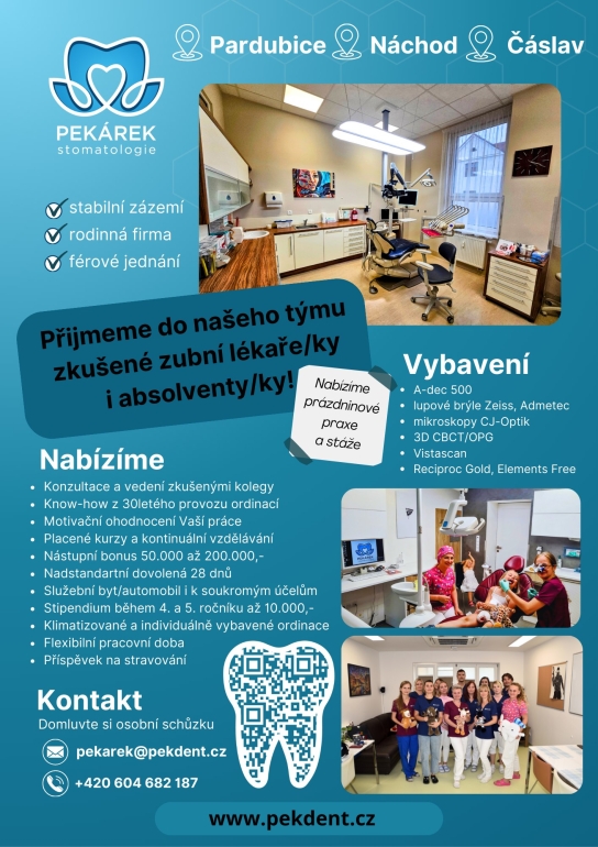 Přijmeme do rodinného týmu zubního lékaře/lékařku 