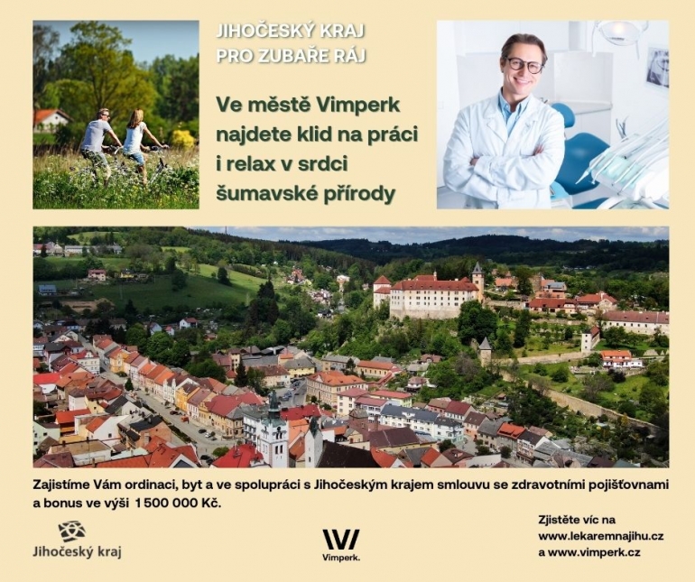 Město Vimperk hledá zubaře/zubařku
