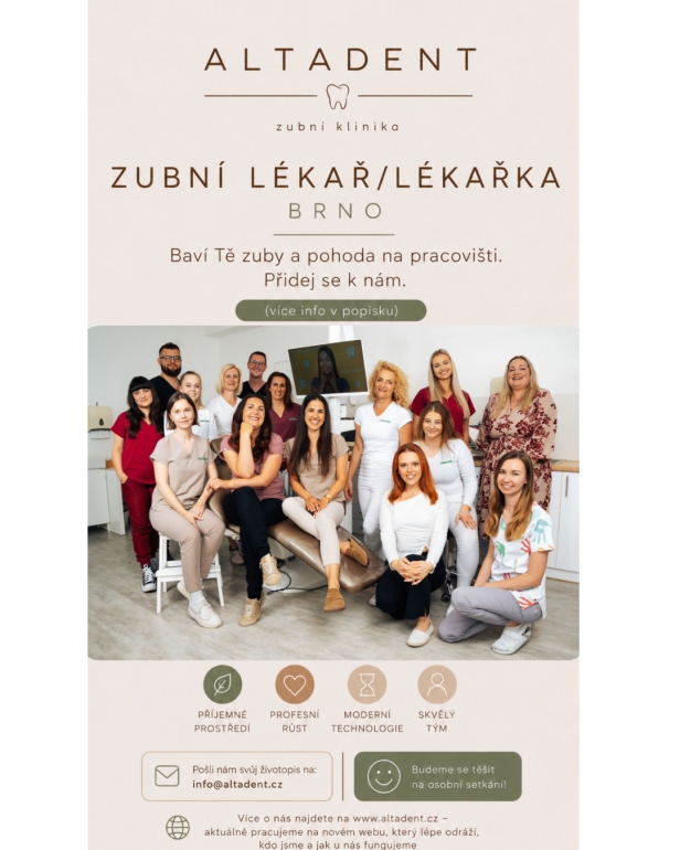 BRNO - ZUBNÍ LÉKAŘ/LÉKAŘKA BRNO - ZUBNÍ LÉKAŘ/LÉKAŘKA