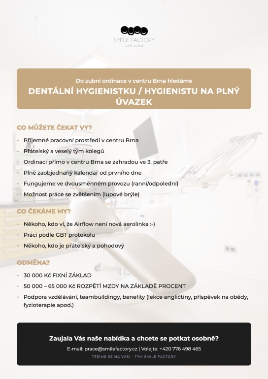 Hledáme Dentální hygienistku/hygienistu
