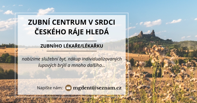 Zubní centrum v Turnově hledá hledá zubního lékaře/lékařku Zubní centrum v Turnově hledá hledá zubního lékaře/lékařku