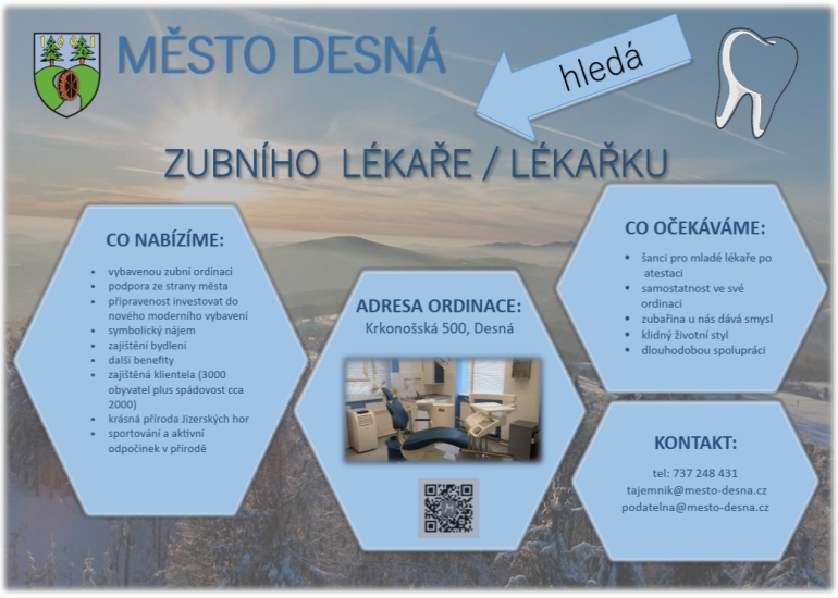 Nabídka vybavené zubní ordinace v obci Desná 