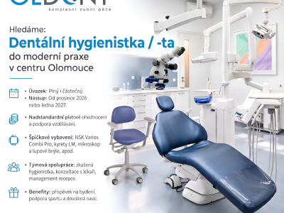 HLEDÁME DENTÁLNÍ HYGIENISTKU / -TU - OLOMOUC