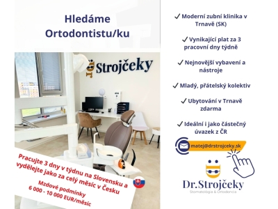 Ortodontista/Ortodontistka – 3 pracovní dny týdně, nadstanda