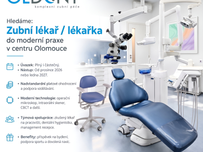 HLEDÁME ZUBNÍHO LÉKAŘE / LÉKAŘKU - OLOMOUC