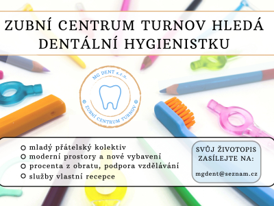 Zubní centrum Turnov hledá dentální hygienistku/hygienistu