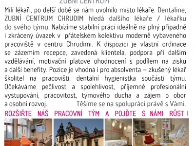 HLEDÁME LÉKAŘE / LÉKAŘKU do týmu