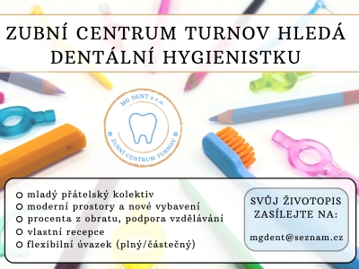Zubní centrum Turnov hledá dentální hygienistku/hygienistu